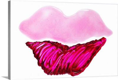 Lip gloss smeared into the shape of a lips