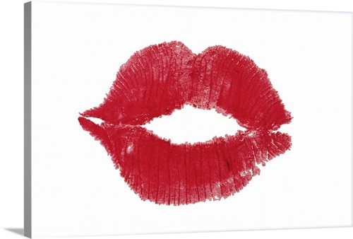 Lipstick kiss imprint | Great Big Canvas