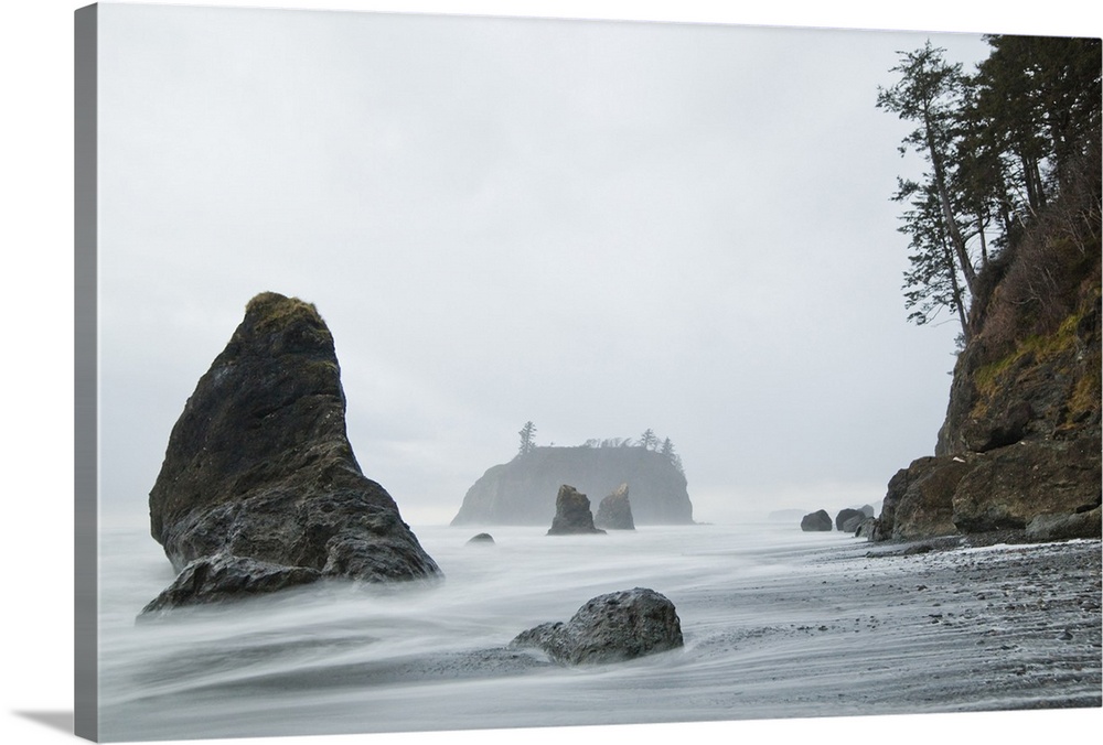 Long exposure of wave motion at Ruby Beach, Olympic National Park, Washington.