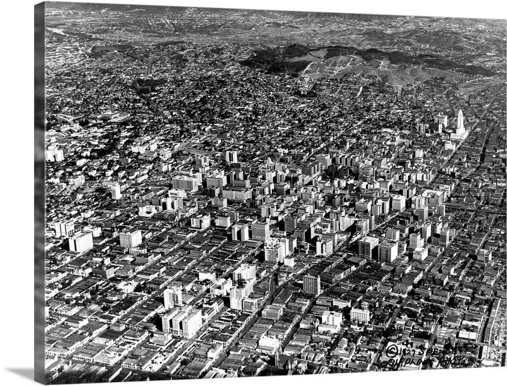 An overview of downtown Los Angeles on January 14, 1928.