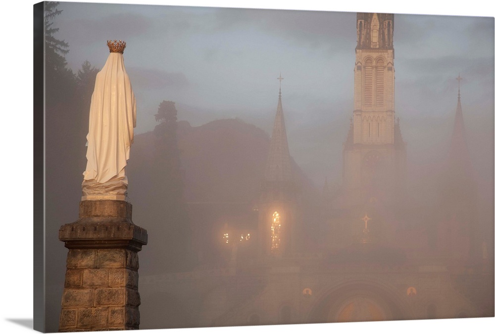 Lourdes in the fog