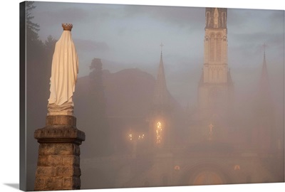 Lourdes in the fog