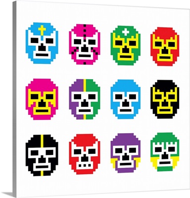 Lucha Libre, Luchador Pixelated Masks