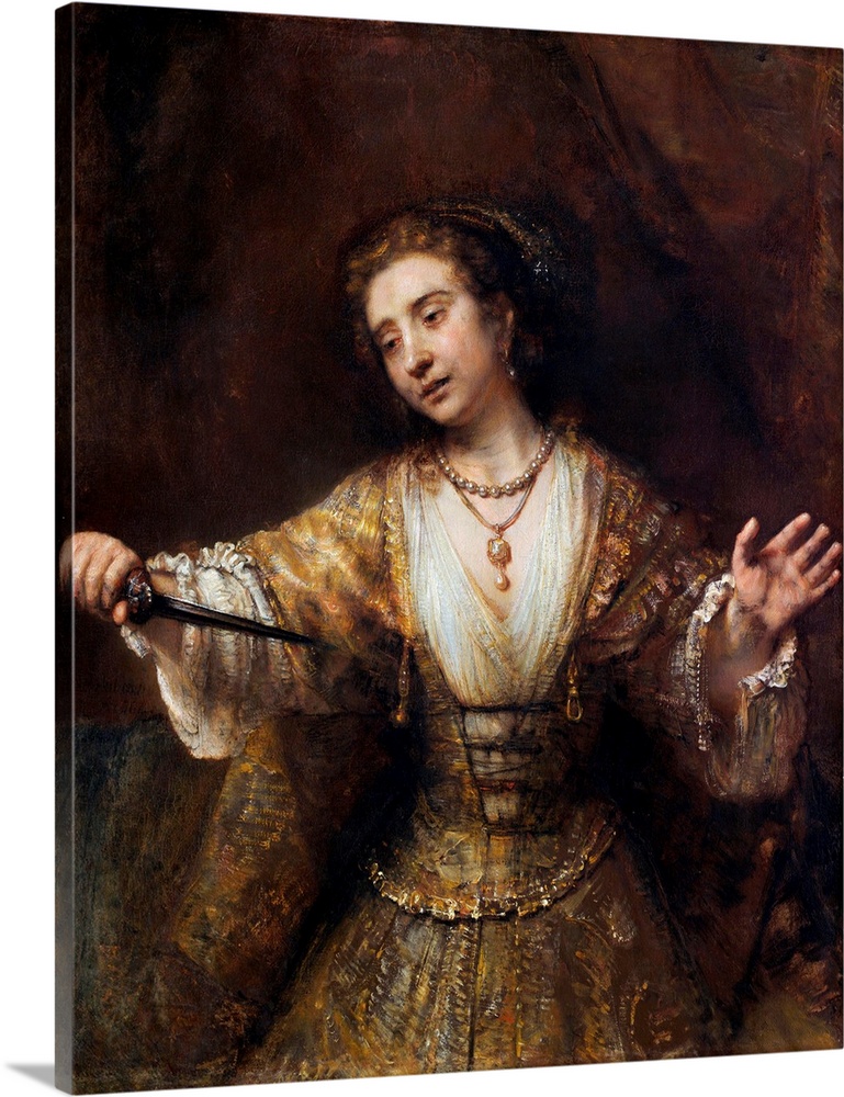 Rembrandt van Rijn (Dutch, 1606-1669), Lucretia, 1664, oil on canvas, 120 x 101 cm (47 1/4 x 39 3/4 in.), National Gallery...