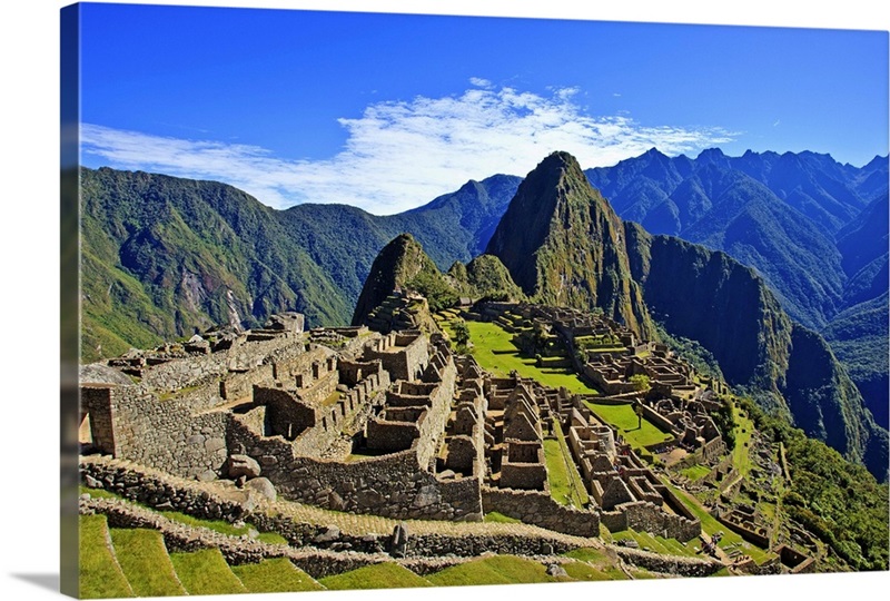 Steep stairs on a mountain side on the Inca trail at Machu Picchu Wall Art,  Canvas Prints, Framed Prints, Wall Peels