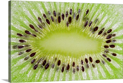 macro of sliced kiwi