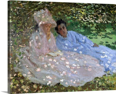 Madame Monet and a friend in the garden