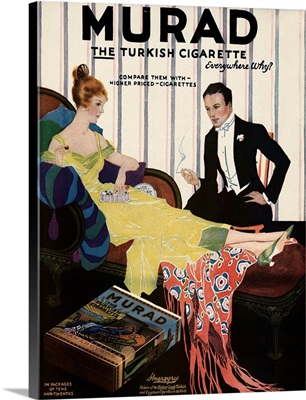 Man in Tuxedo Smoking Murad Cigarette