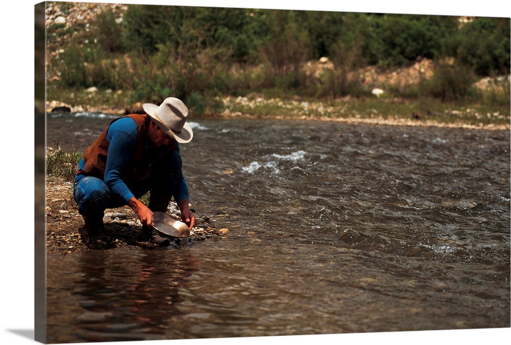 Man Panning For Gold On The South Platte River