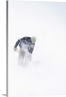 Man shoveling snow