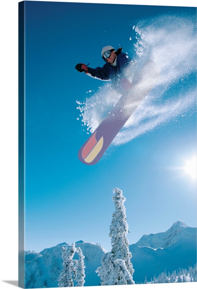 Man Snowboarding On Sunnny Day