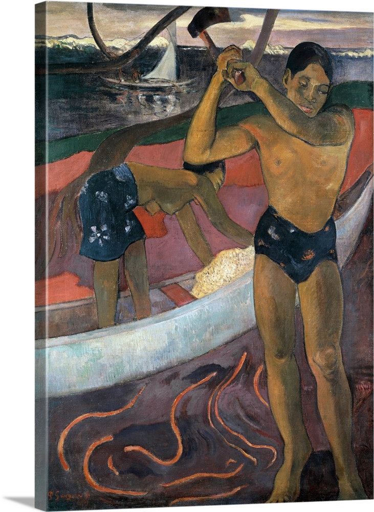Man with ax, painting by Paul Gauguin (1848-1903), 1891.
