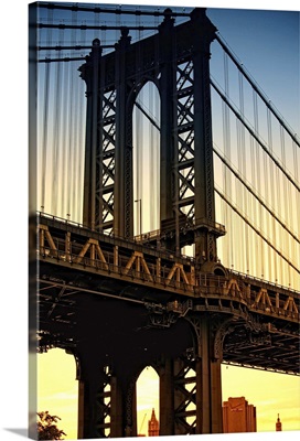 Manhattan Bridge Brooklyn, New York City sunset, NYC