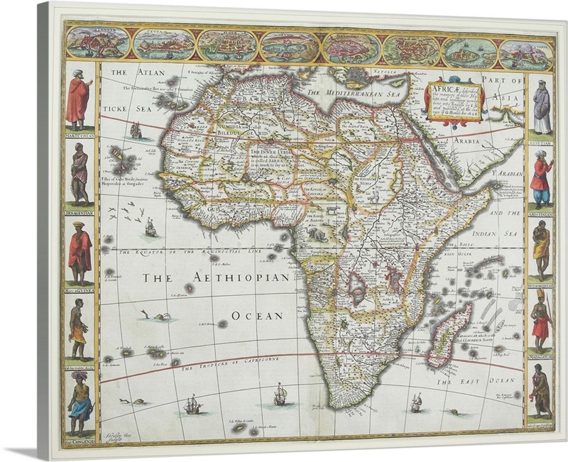 Map of Africa Wall Art, Canvas Prints, Framed Prints, Wall Peels