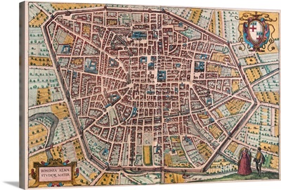 Map of Bologna from Civitates Orbis Terrarum