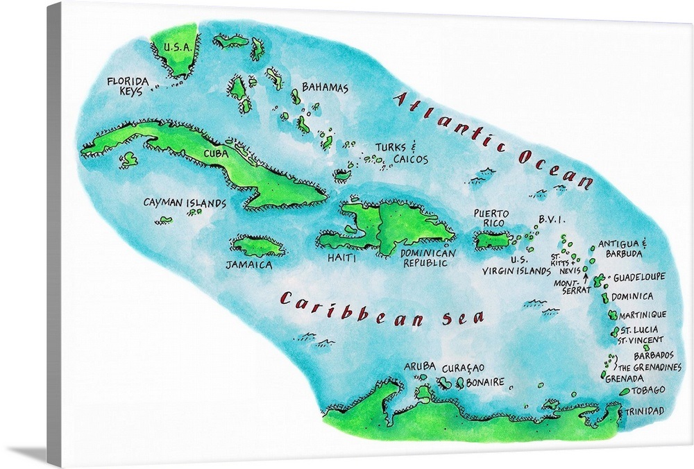 Printable Caribbean Islands Map