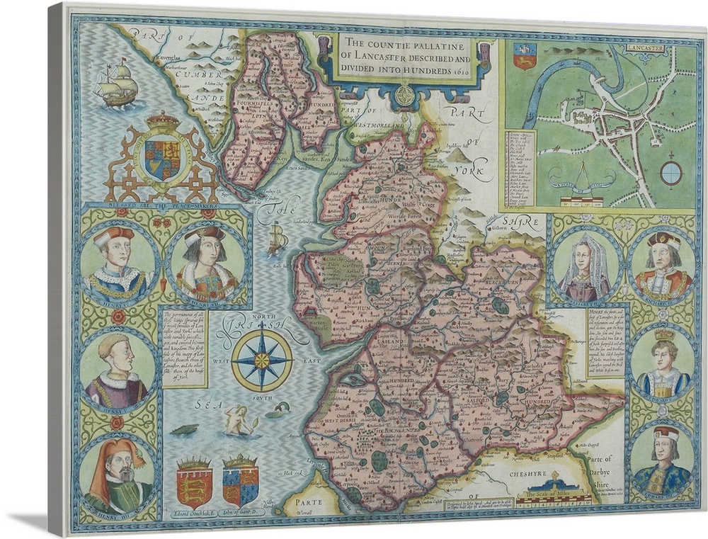 Map of Lancashire , England