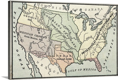 Map of Original Territory and Acquisitions of United States