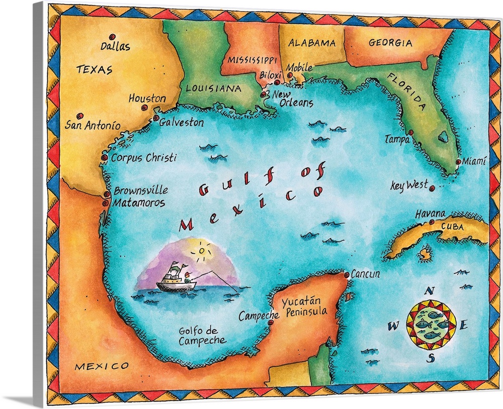 Map Of The Gulf Of Mexico,1905439 