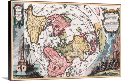 Map Showing Track Of Magellan's Voyage Around The World