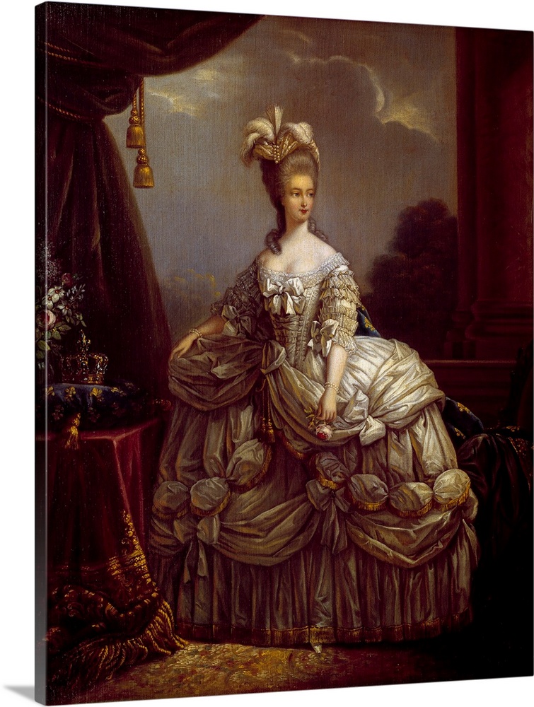 Full-length portrait of Marie Antoinette de Lorraine Habsburg (1755-1793) Queen of France, Painting by Marie Elisabeth Lou...