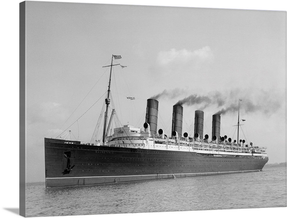The Mauritania, one of the luxury steamers of the 1920's is shown in this photograph.
