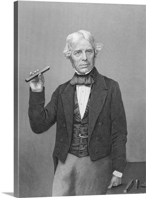 Michael Faraday Posing with Magnet