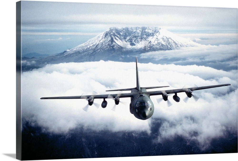 Military aircraft above the clouds