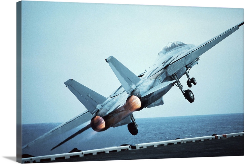 Military Aircraft Taking Off from Aircraft Carrier