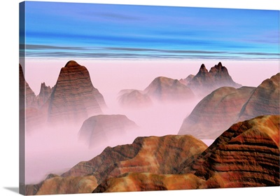 Mist Over Rock Formations