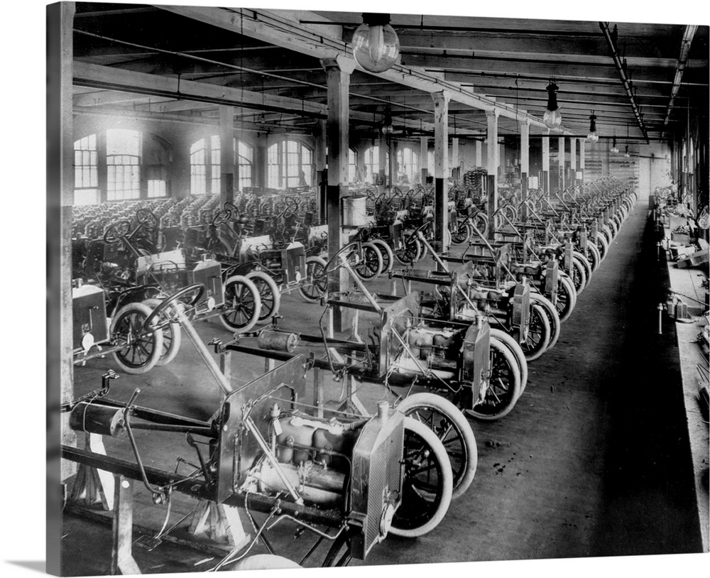 late 1920s, USA --- Model A Bodies Awaiting Assembly --- Image by .. Bettmann/CORBIS