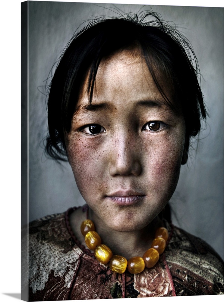 Portrait of a Mongolian girl.