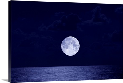 Moon over the ocean, Miami, Florida, USA