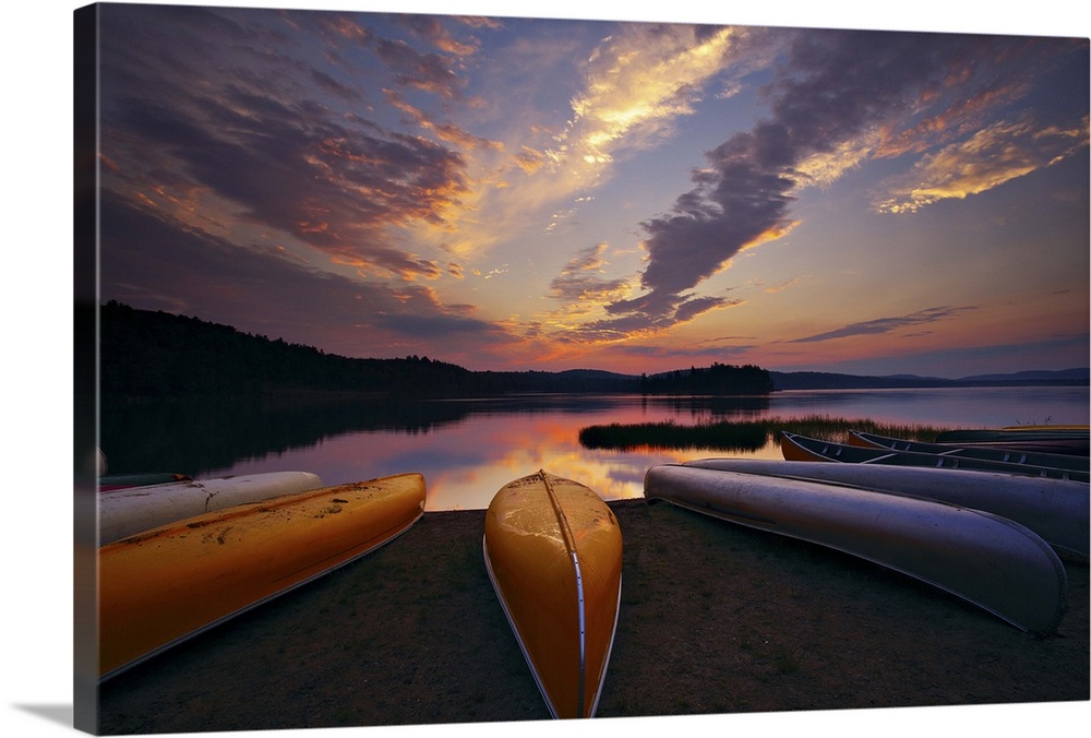 A peaceful dawn at The Lake of Two Rivers in Algonquin Provincial Park, Ontario.