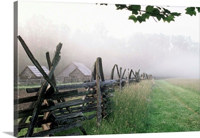 Morning Fog On A Mountain Farm