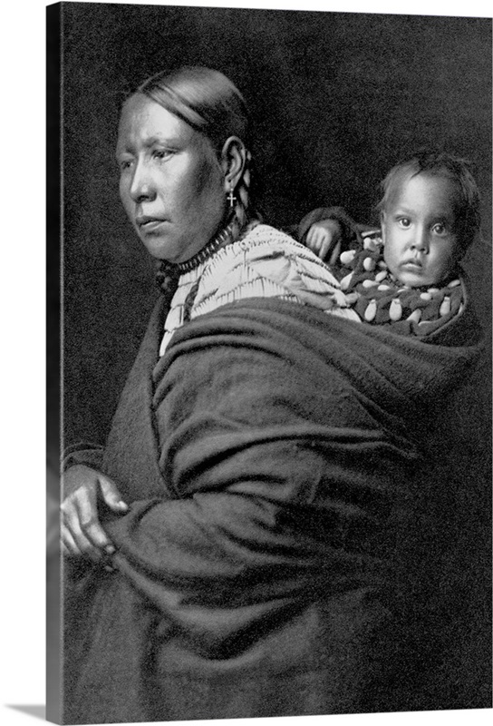 Mother And Child By Edward S. Curtis Wall Art, Canvas Prints, Framed ...