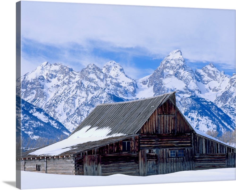 Moulton Barn Below The Teton Range In Winter