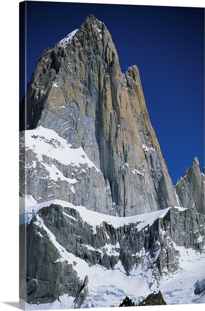 The peaks of Mount Fitz Roy in the Patagonian Andes.