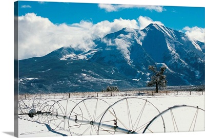 Mount Sopris over ranch in Carbondale, CO