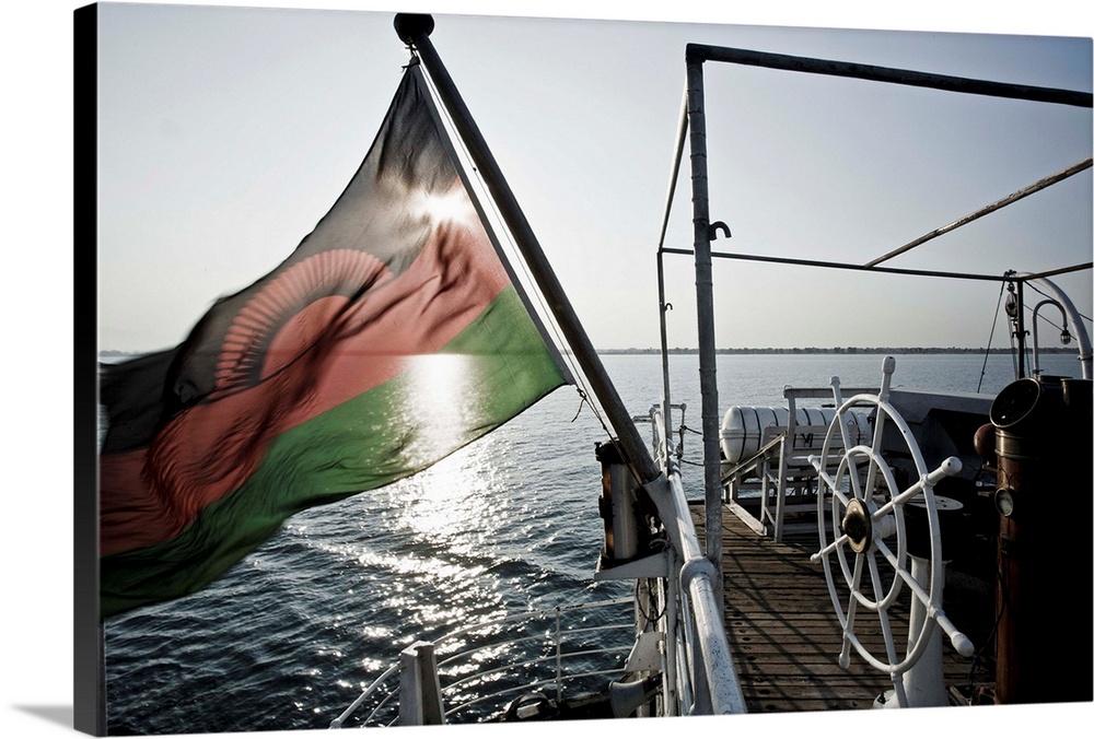 Malawi, Lake Malawi, Africa, Ship, Boat, Flag