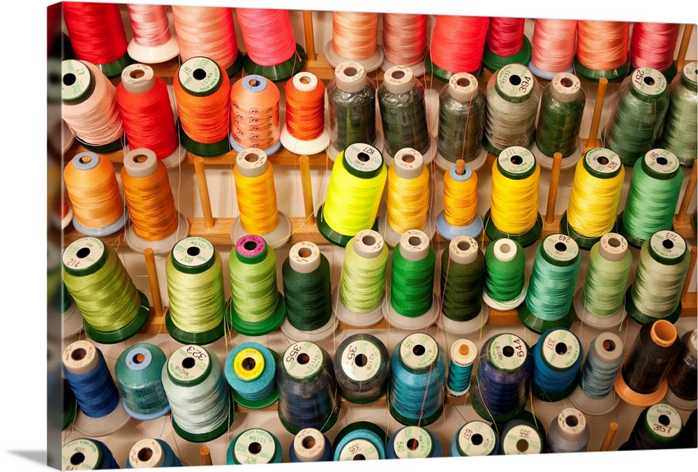 Multi-Colored Thread In High School Sewing Class