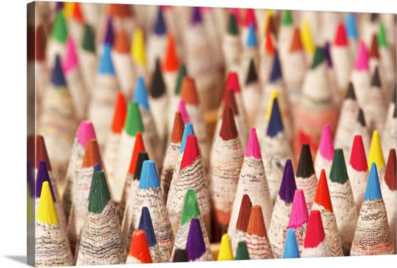 Multitude of colored pencils. Wall Art, Canvas Prints, Framed Prints