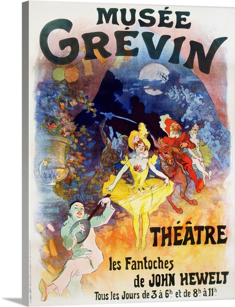 This version of Cheret's Musee Grevin poster includes French text.