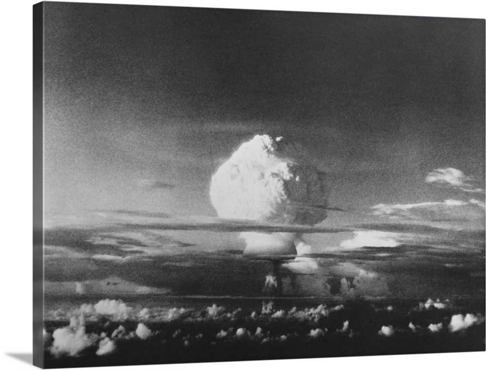 The mushroom cloud from Ivy Mike, one of the largest nuclear blasts ever, during Operation IVY. The blast completely destr...