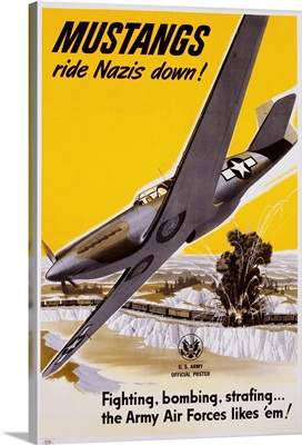 Mustangs Ride Nazis Down, Poster