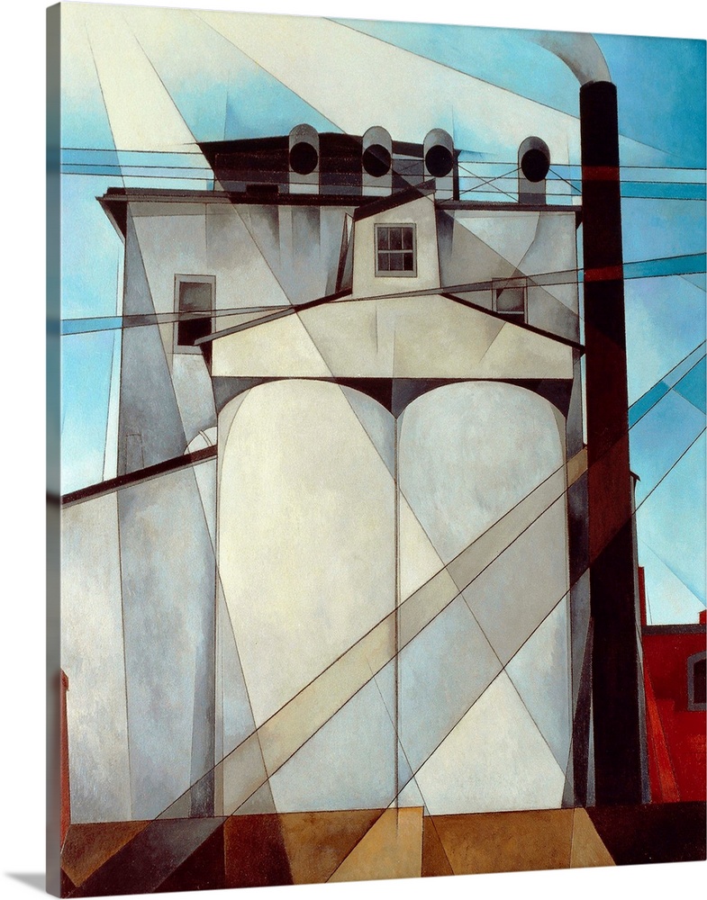 My Egypt - Painting by Charles Demuth (1883-1935), oil on fiberboard, 1927, (90,8x76,2 cm) - Whitney Museum of American Ar...
