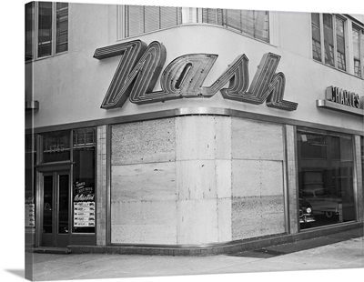 Nash Auto Dealership with Boarded-up Window