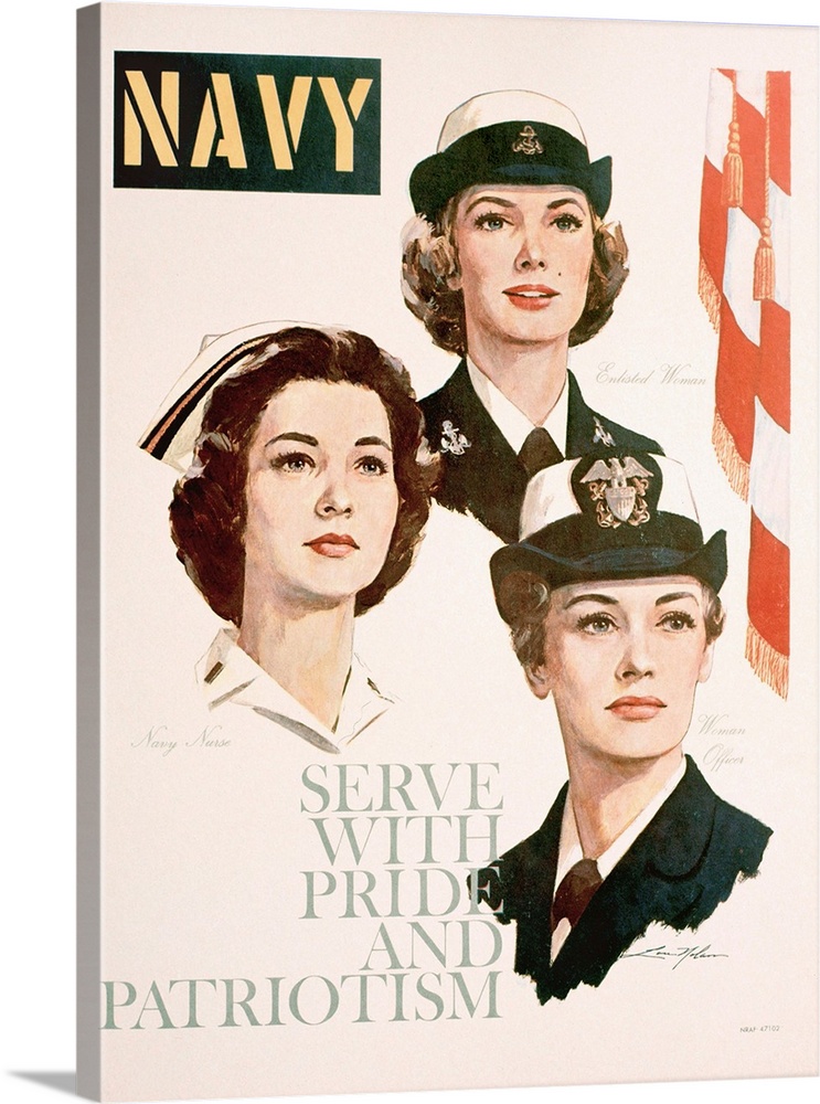 Navy Serve With Pride And Patriotism Recruiting Poster Wall Art Canvas Prints Framed Prints 2498