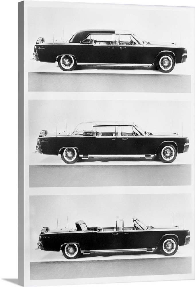 The new Presidential Continental is shown here in three stages. The car is a Lincoln Continental which literally was cut i...