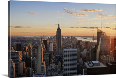 New York State, New York City, View of Empire State Building in Manhattan